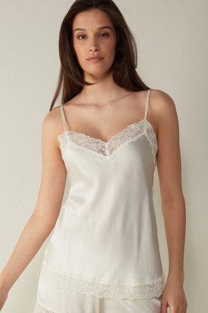 Intimissimi Kanten and Silk Top Ivory | DBEVO82068